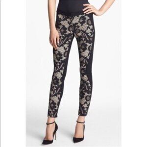 DVF Harmony Abstract Lace Floral Skinny Pants